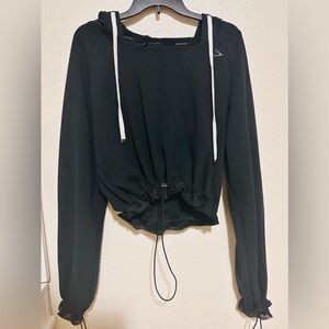 Whitney Simmons limited collection sweater (All black with white draw strings)